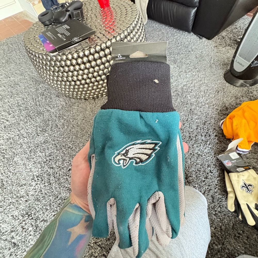 Philadelphia Eagles Teal and Gray NFL Gloves Utility Gloves